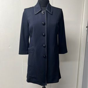 Cabi brand blue Carriage Jacket 3/4 sleeves.